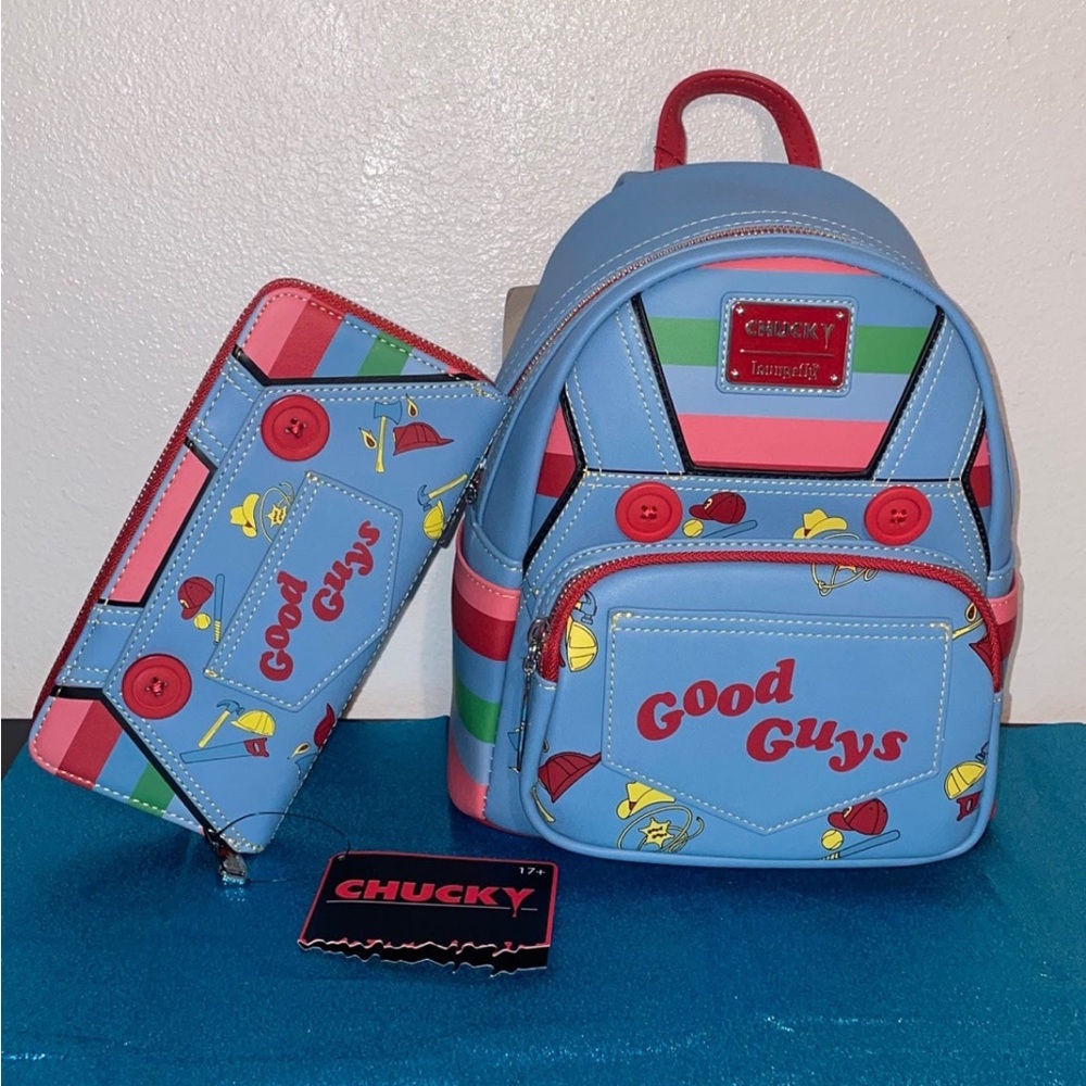 Loungefly Chucky Child's Play Good Guys Mini Backpack and Wallet